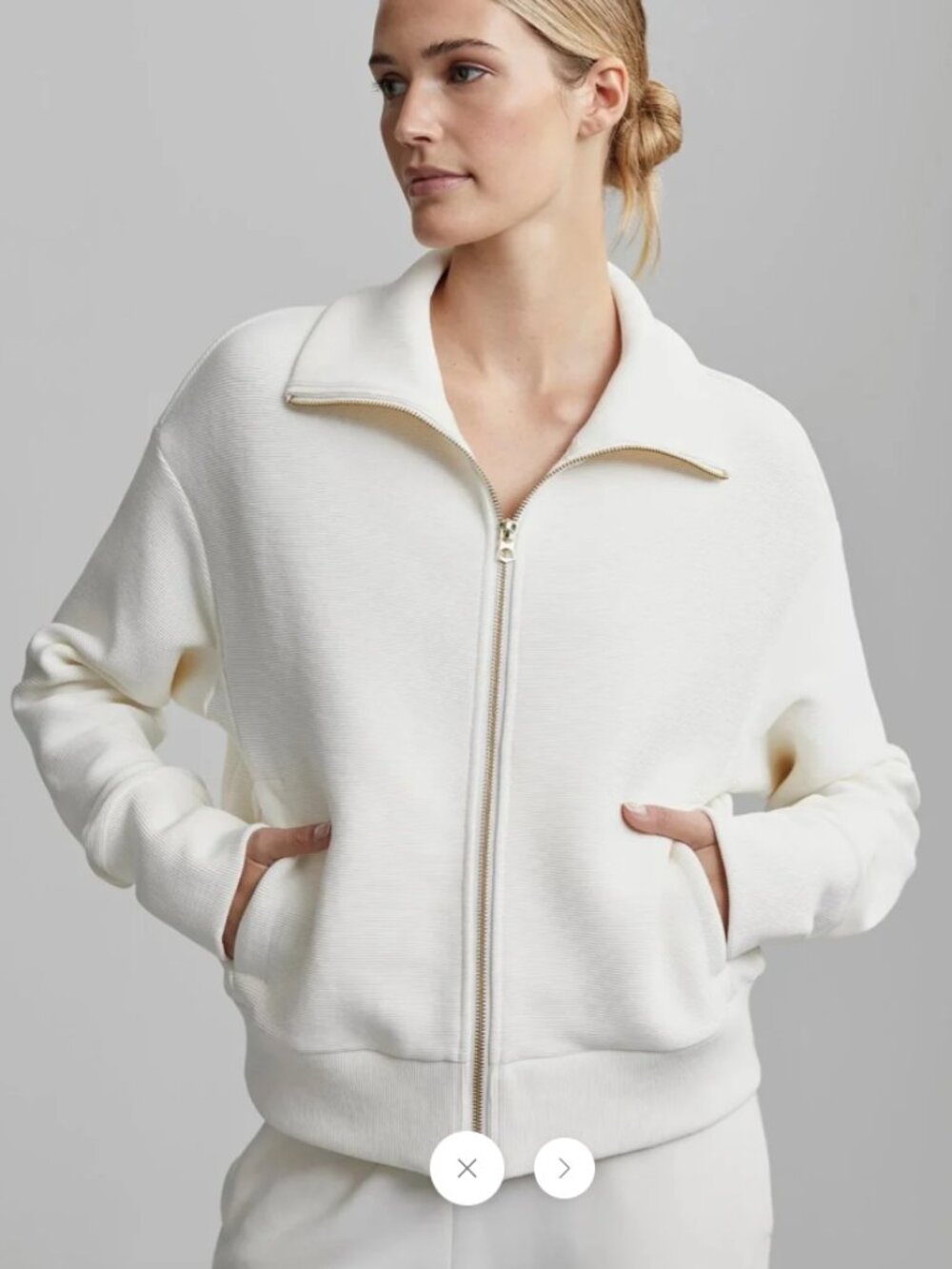 NWT Evereve Varley Gabriel Jacket Cream Size M Textured